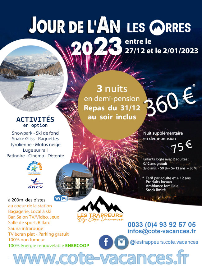 Promotion Jour de l'An 2023 au ski - Les Orres